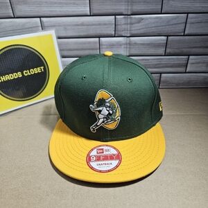 Brand New, Green Bay Packers New Era 9Fifty Snapback Hat Throwback Logo Mens
